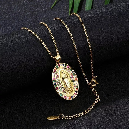 Collar Virgen María bañado en Oro